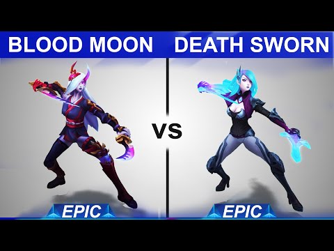 Blood Moon Katarina vs Death Sworn Katarina Skin Comparison | SKingdom - League of Legends