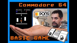 I made a playable Pong game in Basic on Commodore 64