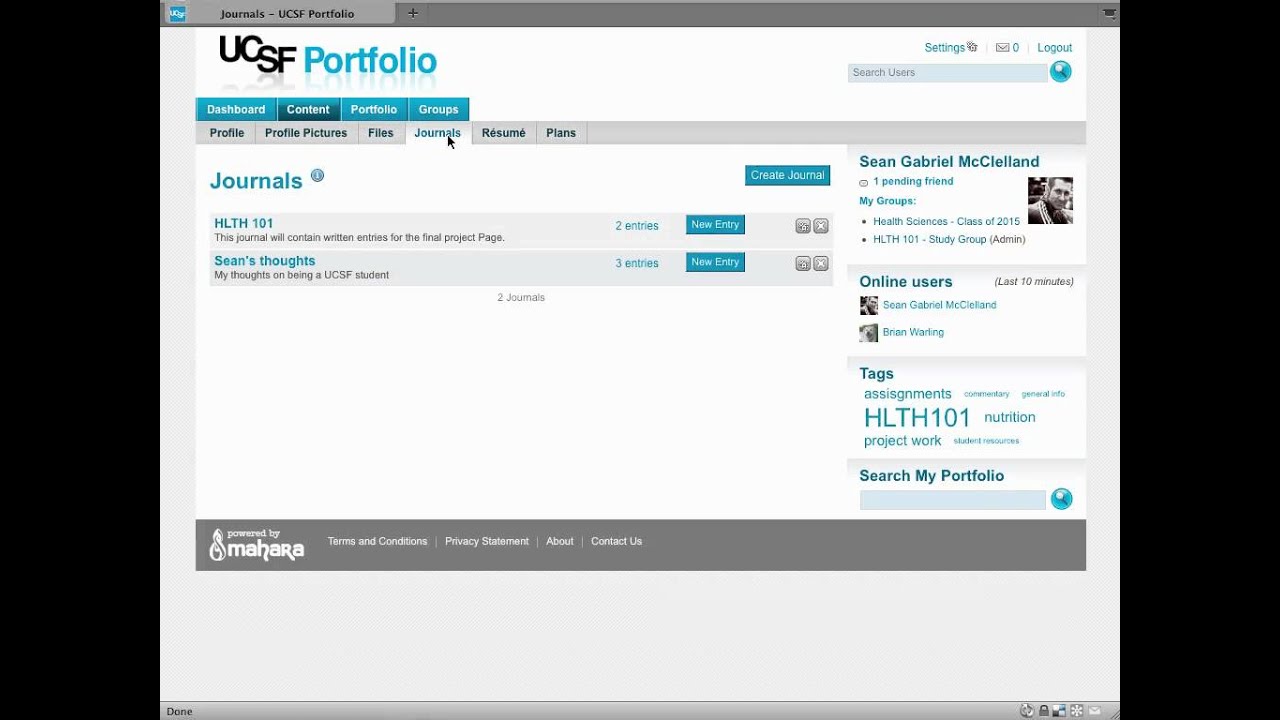 UCSF Portfolio: Getting Started