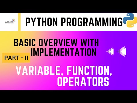 Fundamentals Of Python Programming Python Operators Function Part 2