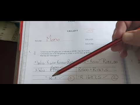 WISKUNDE GRAAD 9: 16 Julie 2020 - periode 8 (16098)