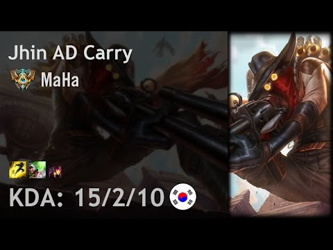 Jhin AD Carry vs Ezreal - MaHa - KR Challenger Patch 7.2