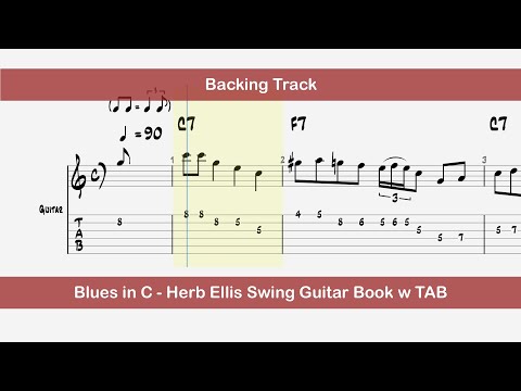 Blues in C - Herb Ellis Swing Guitar Book w TAB - BACKING TRACK