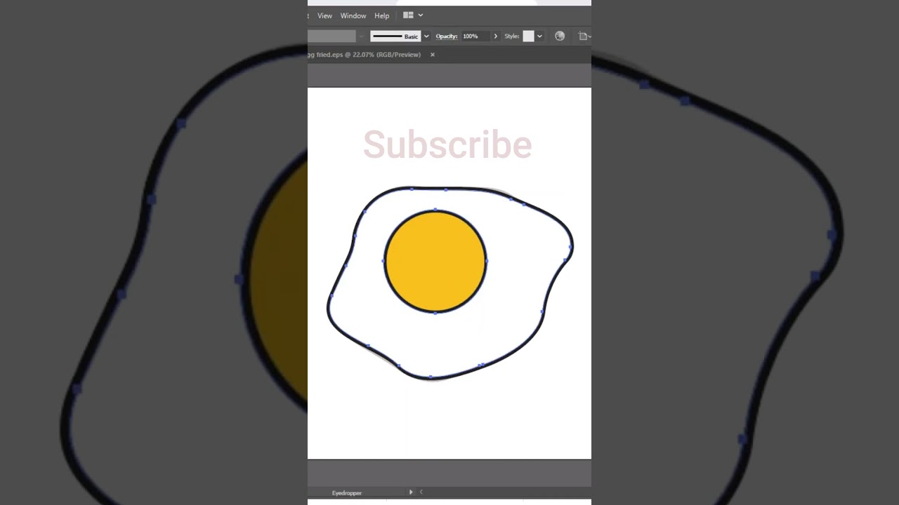 Fried egg illustration tutorial in Adobe illustrator