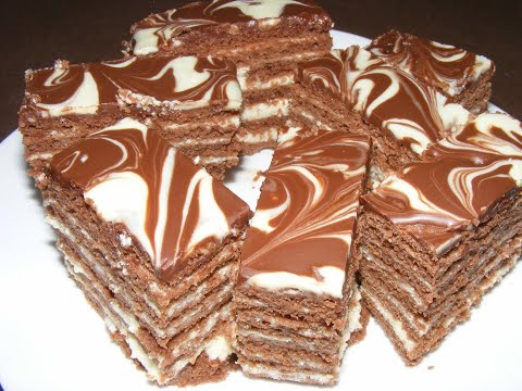 Cake with cocoa layers, vanilla cream, and chocolate glaze - DELIGHTFUL! (with subtitles)