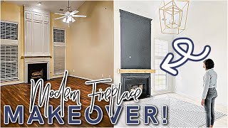 MODERN DIY FIREPLACE MAKEOVER! | Living Room Decorating Ideas | Home Renovation