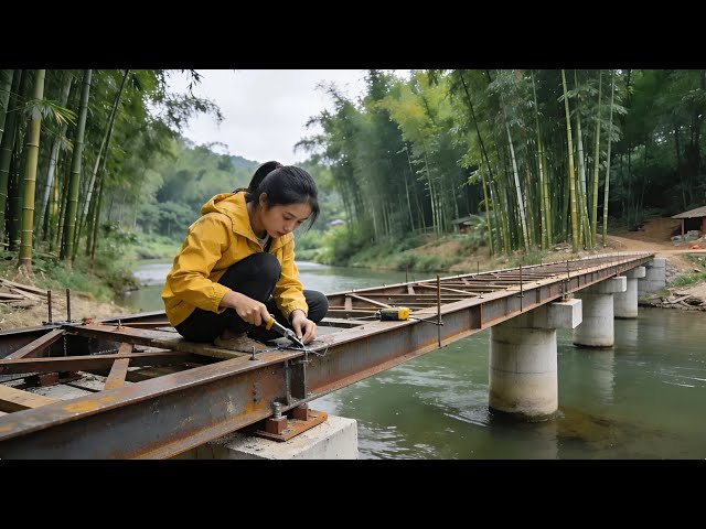 Young Woman Builds Flood-Resistant Bridge Alone in 75 Days | By @dungbushcraft SDDEFAULT Thumbnail