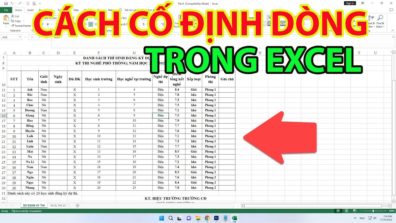 Cách Cố Định Dòng Tiêu Đề Trong Excel | Cố Định Dòng trong Excel