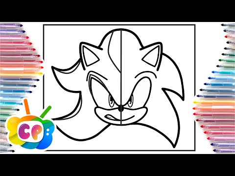 Sonic Shadow in one face coloring page / Sonic vs Shadow / Elektronomia - Energy [NCS Release]