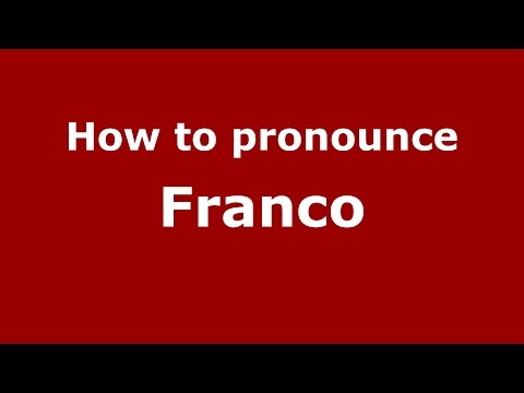 How to pronounce Franco (Colombian Spanish/Colombia)  - PronounceNames.com