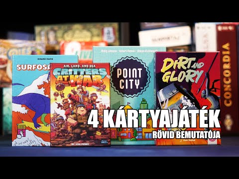 4 kártyajáték | Air, Land & Sea, Surfosaurus MAX, Point City, Dirt and Glory - :: DRAFT :: Társasjáték vlog