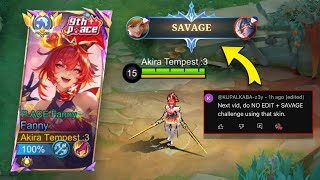 Download lagu SAVAGE?! NEW SKIN FANNY NO EDIT GAMEPLAY CHALLENGE! -SOLO RANK MLBB mp3