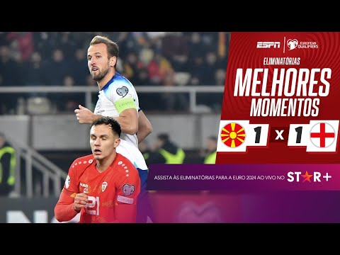 Gols e lances de Macedônia do Norte x Inglaterra