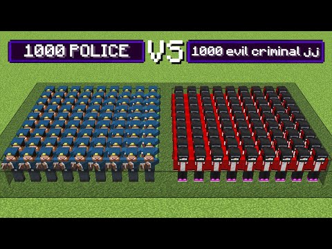 100 POLICE vs. 1000 EVIL CRIMINAL maizen jj - Minecraft