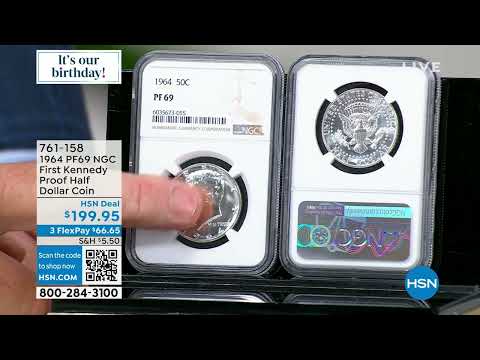 1964 PF69 NGC First Kennedy Proof Half Dollar Coin