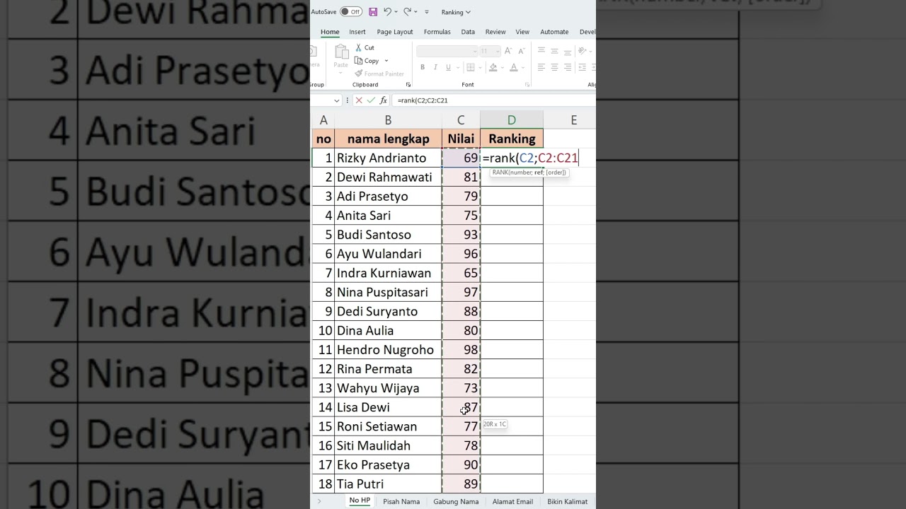 how to make ranking in excel #excelformula