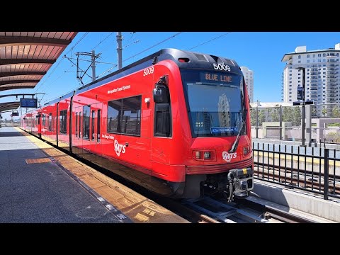 MTS San Diego Trolley Blue Line Driver's View UTC ⇒ San Ysidro