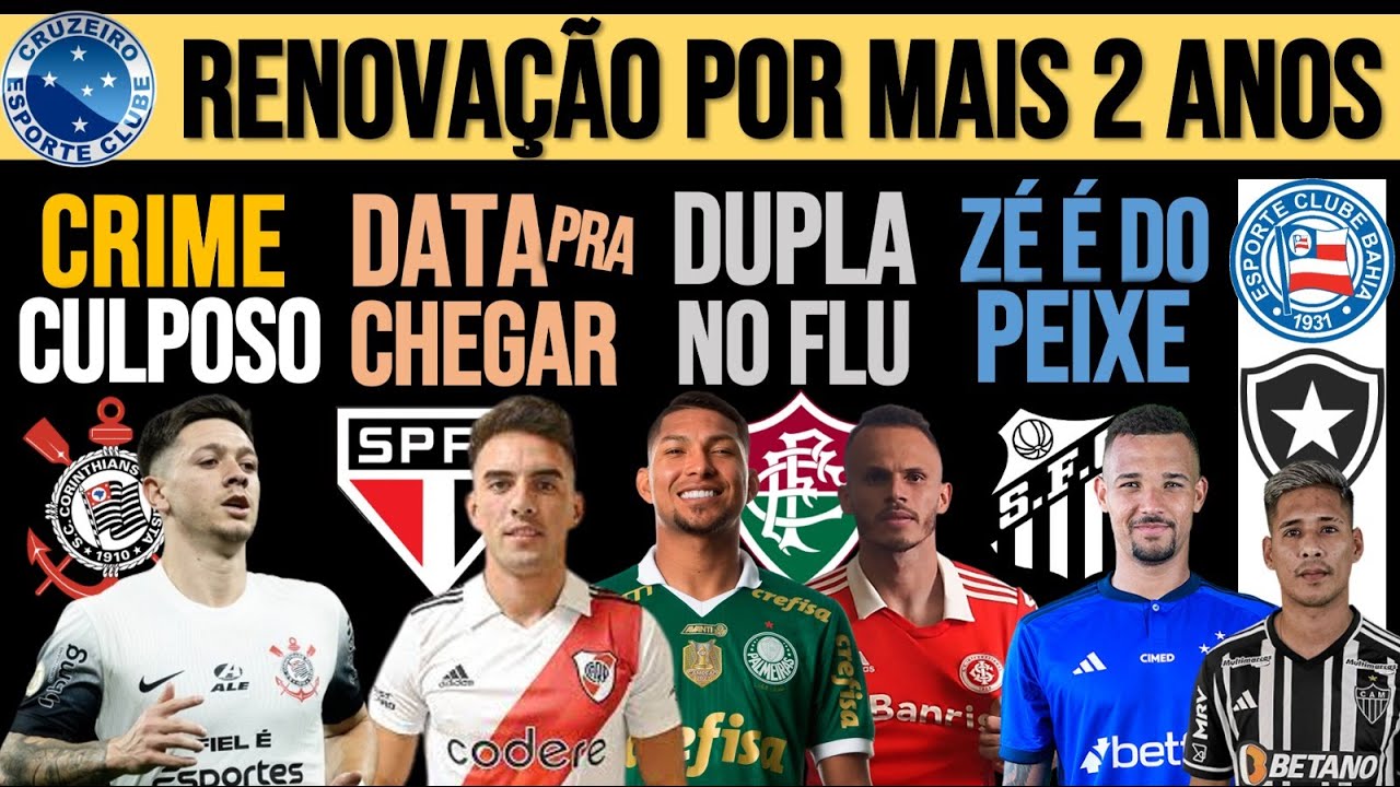 GARRO INDICIADO! SP: DATA PRO REFORÇO! RONY NO FLU! PEIXE CONTRATA! ZARACHO, ZERO, JARDINE, BAHIA E+