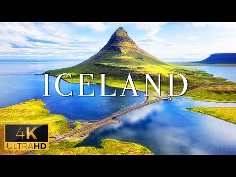 FLYING OVER ICELAND (4K UHD) - Calming Lounge Music With Scenic Relaxation Film To Relax In Lobbies