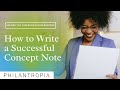 How To Write A Successful Concept Note