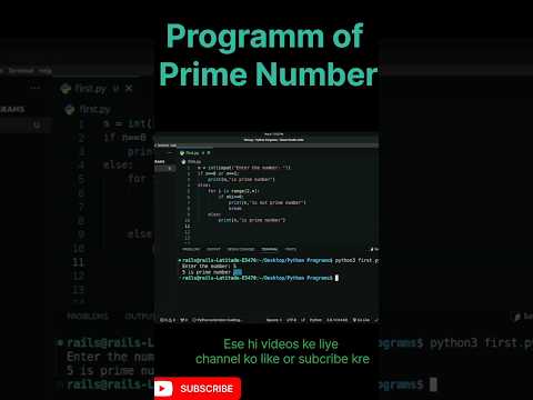 prime number in python #shorts #short #viralvideo#trendingvideo#number_system #numbers#programming