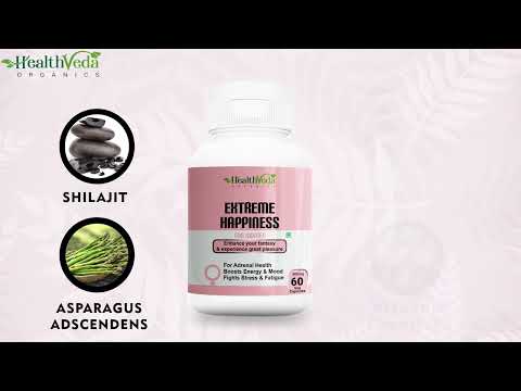 Health Veda Organics Extreme Happiness Capsules for Boosting stamina,  60 Capsules for Women