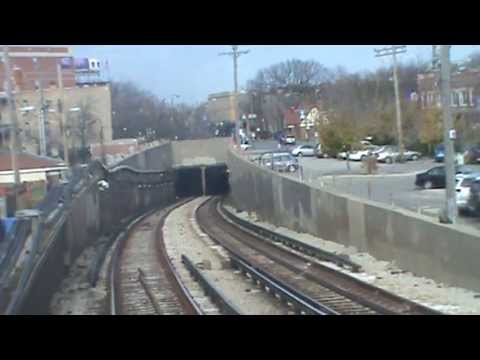 Rear view from CTA Chicago 'L' Blue Line Train -  Logan Square to Damen on the Milwaukee 'L'