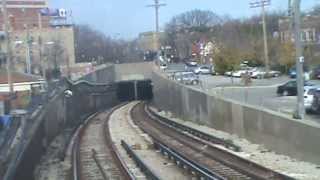 Rear view from CTA Chicago 'L' Blue Line Train -  Logan Square to Damen on the Milwaukee 'L'