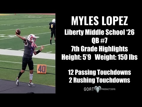 Myles Lopez(QB) 7th Grade Season Highlights