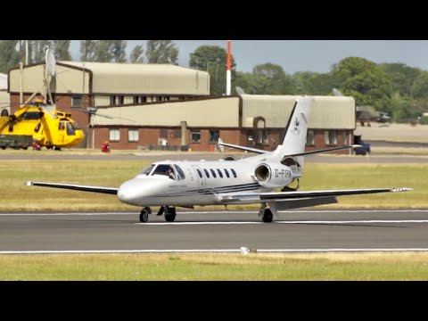 Cessna 550B Citation Bravo Marshall Executive Aviation G-FIRM arrival RAF Fairford RIAT 2015 AirShow