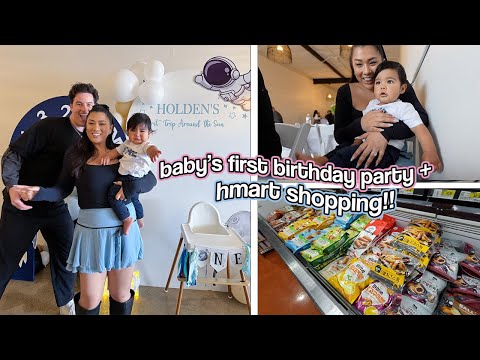 BABY'S FIRST BIRTHDAY!! Korean Grocery Shopping & Haul!!