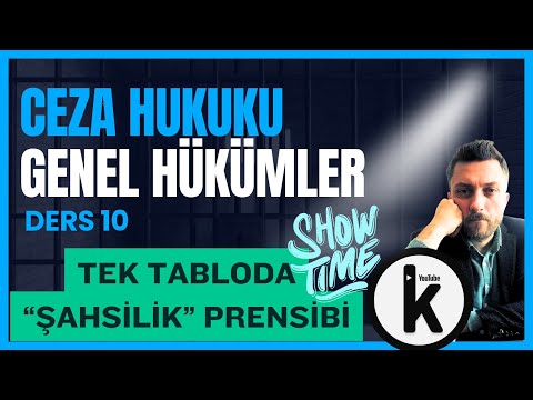 10) CEZA HUKUKU GENEL HÜKÜMLER - TEK TABLODA "ŞAHSİLİK" PRENSİBİ - 2024 GÜNCEL - KAÇIRMA!