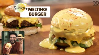 Melting Chicken burger | क्रिस्पी चिकन चीज़ बर्गर आसान रेसिपी।spicy cheeseburger | Chef Ranveer Brar