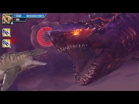 The New Mosasaurus Rebirth Vs Colossus 04 (megalodon Boss) Fight in Jurassic World The Game