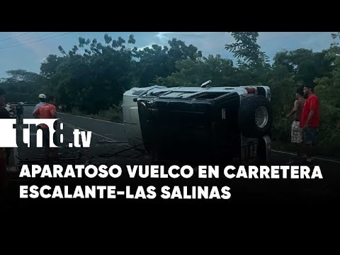 Explosión de llanta provoca aparatoso vuelco en Belén, Rivas