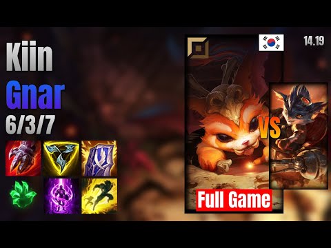 Kiin Top Gnar vs Rumble lol KR solo rank Full Game 14.19