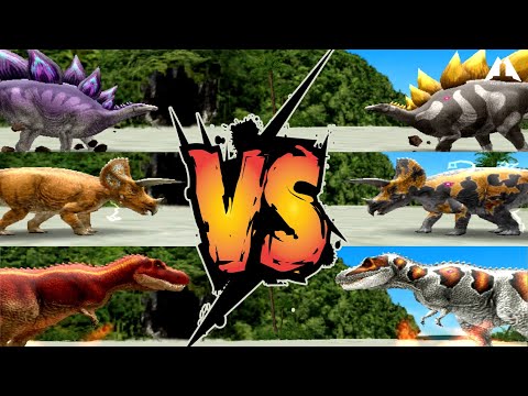 Dinosaur King Awaken 恐竜キング Stegosaurus Chomp Terry VS Armathus Maximus Gigas 3VS3