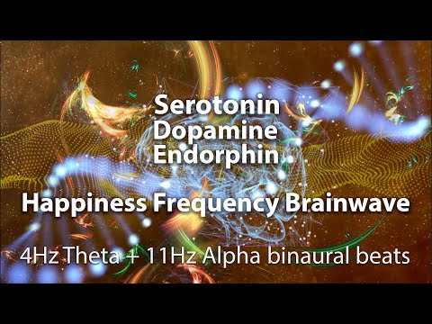 Happiness Frequency Brainwave Music   serotonin, dopamine and endorphin   binaural beat deep sleep