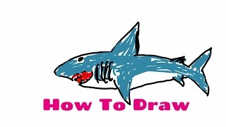 How to Draw a Great White Shark Easy Way