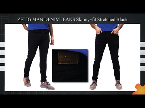 ZELIG MAN DENIM JEANS Skinny-fit Stretchable Black