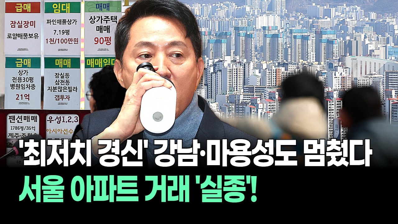 서울 아파트 거래 '실종'! 2년 만에 최저치 경신, 강남·마용성도 멈췄다