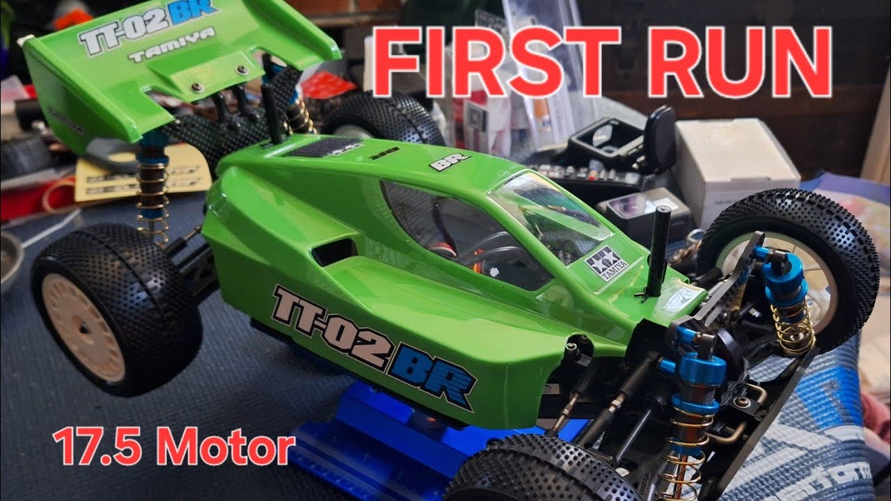 Tamiya TT-02BR first run 17.5 motor #rc #rccar #hobby
