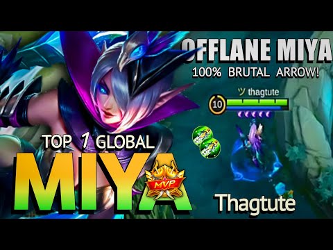 Undereted Me. Are You Sure?? Offlane Miya 100% Brutal Arrow! Thagtute Top 1 Global Miya ~ MLBB