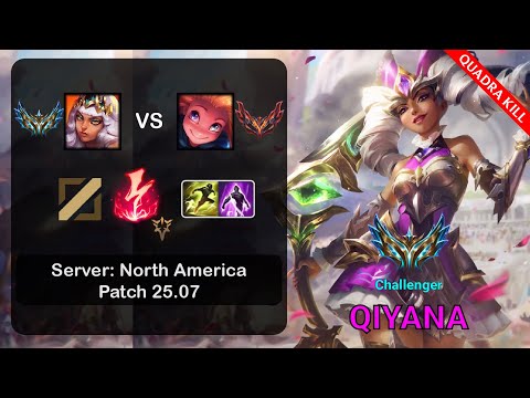 Qiyana Mid vs Zoe - NA Challenger - Patch 25.07