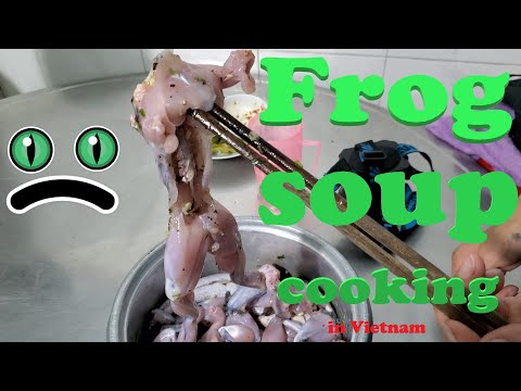 Frog soup cooking in Vietnam