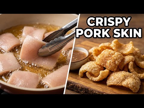 Pork skin chips from scratch, perfectly golden and crunchy