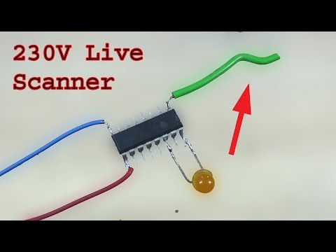 How to make a 230V live wire scanner, ac 230 volts detector Video