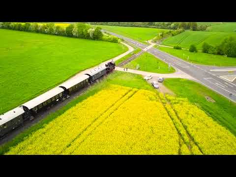 Rhön Drohne - Unterwegs mit dem Rhön Zügle / Museumsbahn 1080p