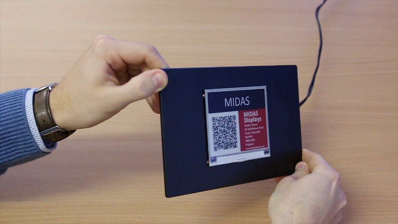 E-Paper (E-Ink) Display Demonstration - Midas Displays