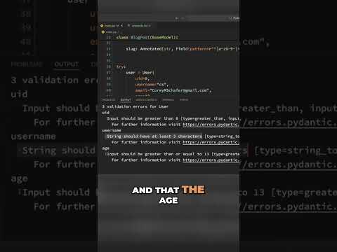 Pydantic's Clear Error Messages: Code Validation Made Easy in Python